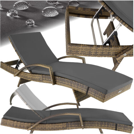 Lettino Prendisole Cassis In Alluminio E Rattan - Con Ruote Per Interno Ed Esterno - Foto 4