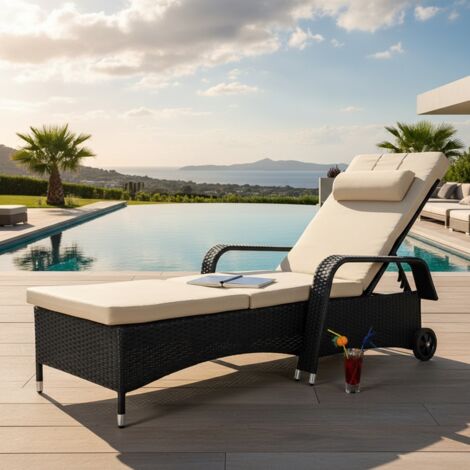 Lettino prendisole Relax Mobili da giardino Sedia Polyrattan