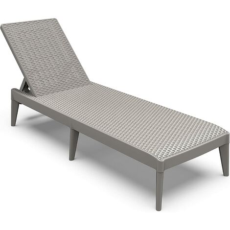 Lettino sdraio prendisole grigio effetto rattan da giardino Numana Toomax