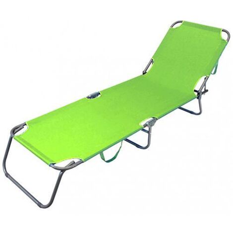 LETTINO SPIAGGIA ACCIAIO PIEGHEVOLE VERDE
