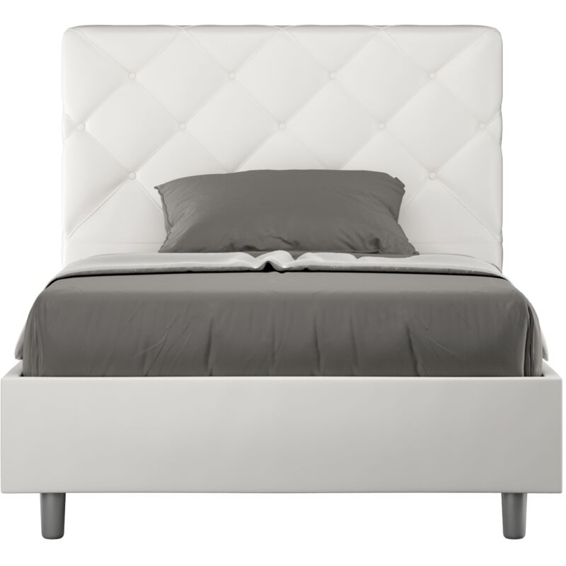 Giordanoshop Letto 1 Piazza E Mezzo 120x190 Cm Con Rete Priya Bianco