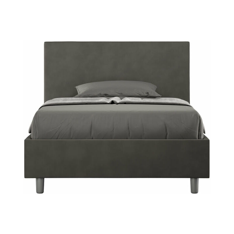 Letto 1 Piazza E Mezzo 120x190 Cm Con Rete E Contenitore Adele Grigio