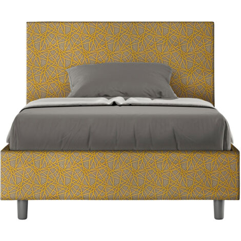 Letto 1 Piazza e Mezzo 120x190 cm con Rete Adele Era 06 Giallo