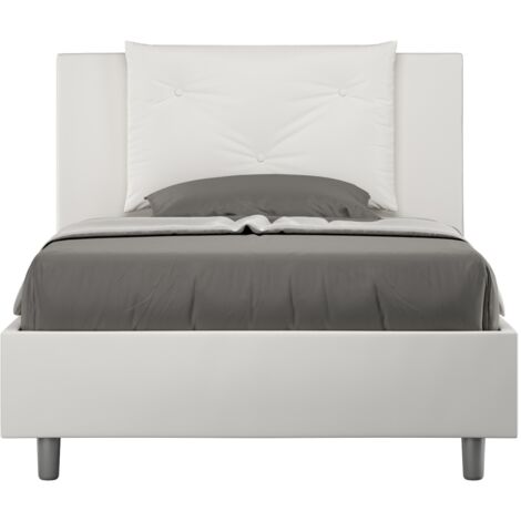 Letto 1 Piazza e Mezzo 120x190 cm con Rete Appia Bianco