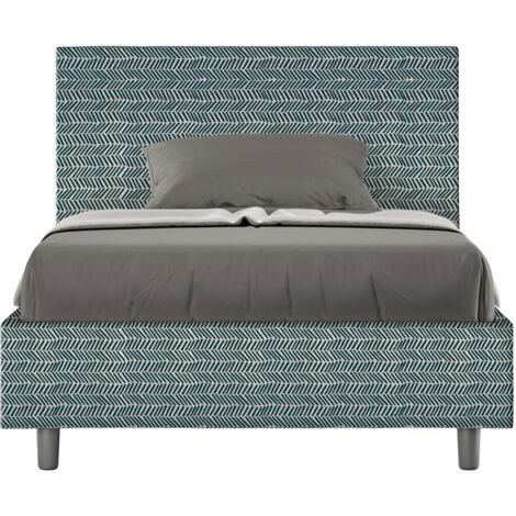 Letto 1 Piazza e Mezzo 120x190 cm con Rete e Contenitore Adele Aragona 8 Blu