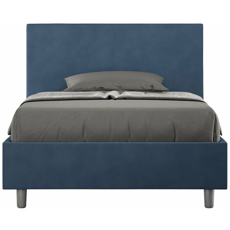 Letto 1 Piazza e Mezzo 120x190 cm con Rete e Contenitore Adele Blu