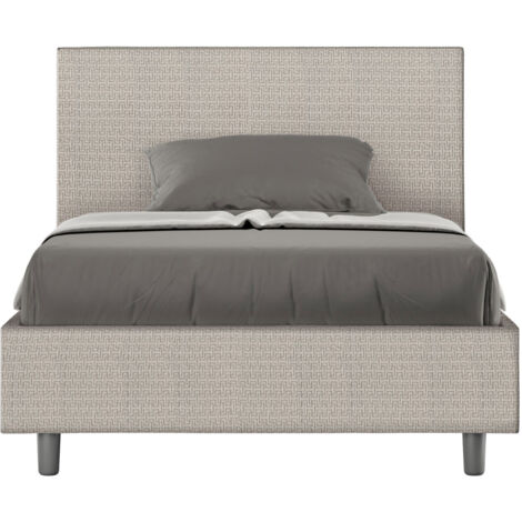 Letto 1 Piazza e Mezzo 120x190 cm con Rete e Contenitore Adele Labirinto 01 Bianco