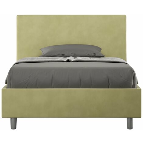 Letto 1 Piazza e Mezzo 120x190 cm con Rete e Contenitore Adele Tè Verde