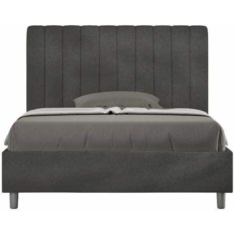 Letto 1 Piazza e Mezzo 120x190 cm con Rete e Contenitore Agueda Grigio