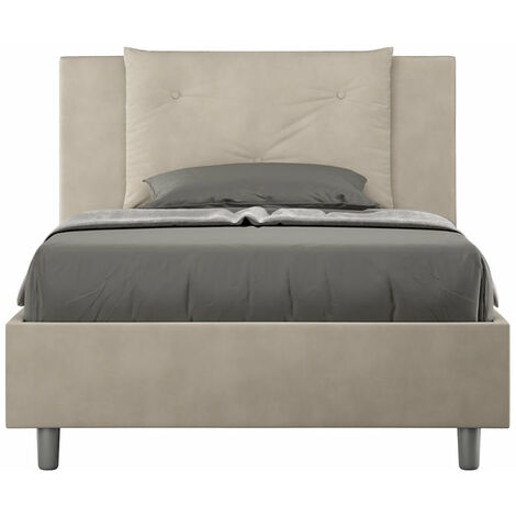 Letto 1 Piazza e Mezzo 120x190 cm con Rete e Contenitore Appia Sabbia