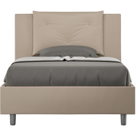 Letto 1 Piazza e Mezzo 120x190 cm con Rete e Contenitore Appia Tortora