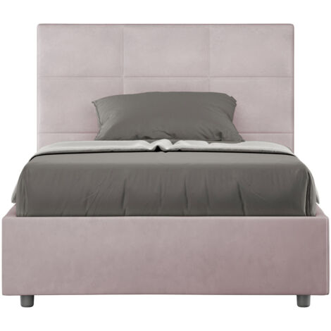 Letto 1 Piazza e Mezzo 120x190 cm con Rete e Contenitore Mika Glicine