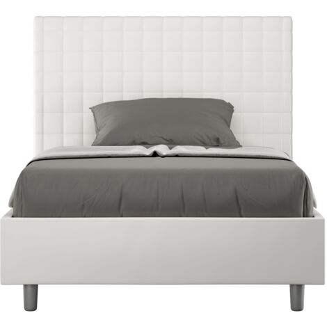 Letto 1 Piazza e Mezzo 120x190 cm con Rete e Contenitore Sunny Bianco