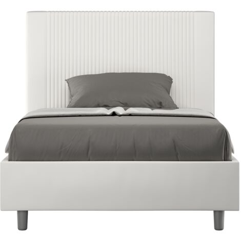 Letto 1 Piazza e Mezzo 120x190 cm con Rete Goya Bianco