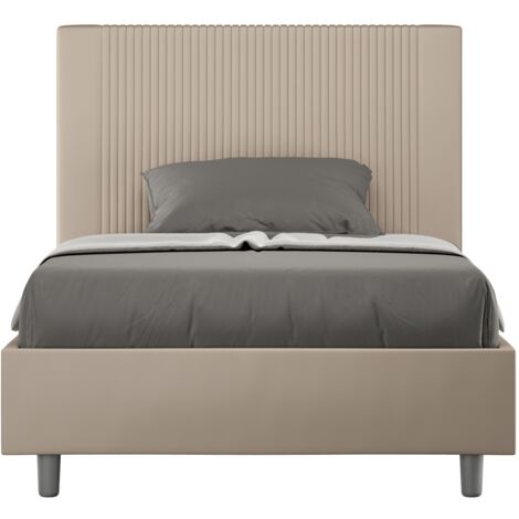 Letto 1 Piazza e Mezzo 120x190 cm con Rete Goya Tortora