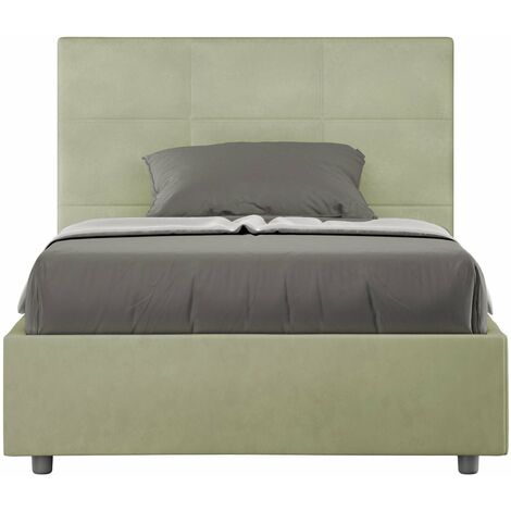 Letto 1 Piazza e Mezzo 120x190 cm con Rete Mika Tè verde
