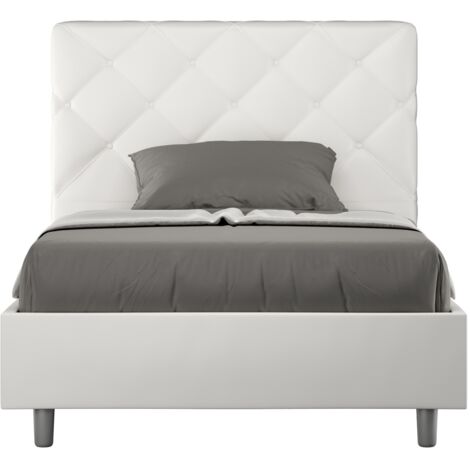 Letto 1 Piazza e Mezzo 120x190 cm con Rete Priya Bianco