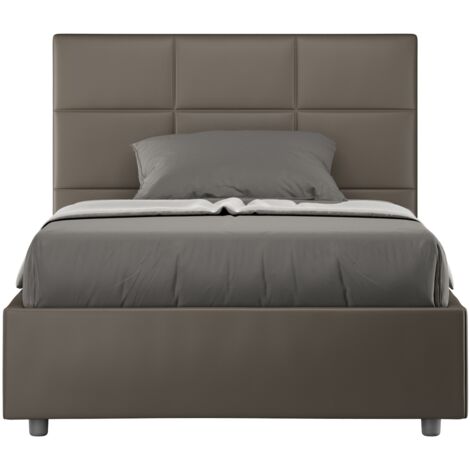 Letto 1 Piazza e Mezzo 120x190 cm Senza Rete Mika Cappuccino
