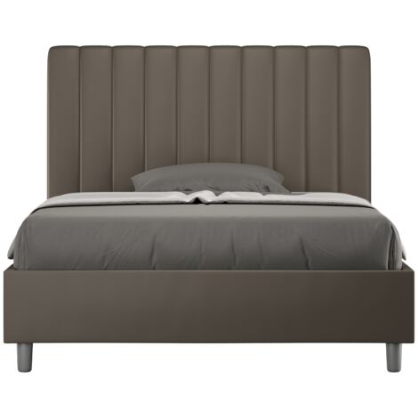 Letto 1 Piazza e Mezzo 120x200 cm con Rete Agueda Cappuccino