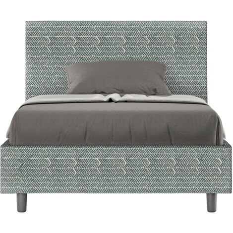 Letto 1 Piazza e Mezzo 120x200 cm con Rete e Contenitore Adele Aragona 7 Azzurro