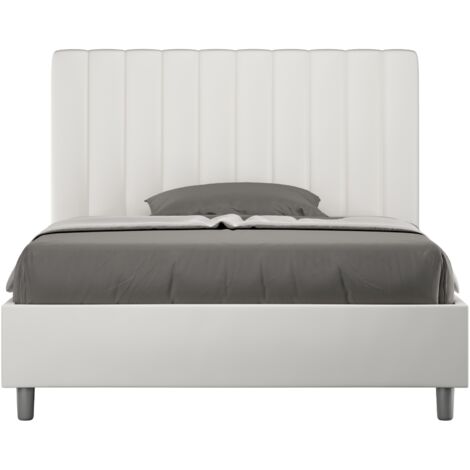 Letto 1 Piazza e Mezzo 120x200 cm con Rete e Contenitore Agueda Bianco