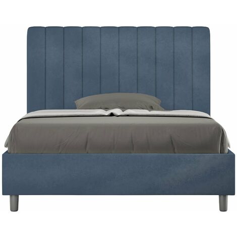 Letto 1 Piazza e Mezzo 120x200 cm con Rete e Contenitore Agueda Blu