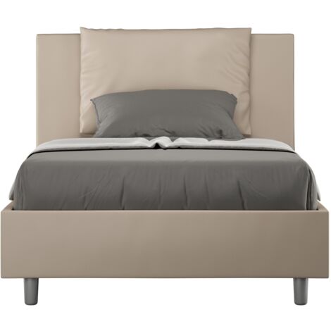 Letto 1 Piazza e Mezzo 120x200 cm con Rete e Contenitore Antea Tortora