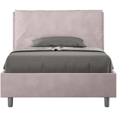 Letto 1 Piazza E Mezzo 120x200 cm con Rete Imbottito in Microfibra Antea Large Glicine