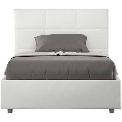 Letto 1 Piazza e Mezzo 120x200 cm con Rete Mika Bianco