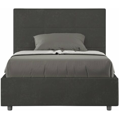 Letto 1 Piazza e Mezzo 120x200 cm con Rete Mika Grigio