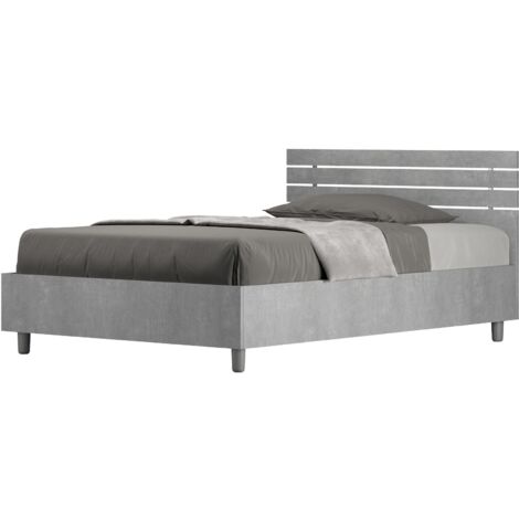 Letto 1 Piazza e Mezzo 120x200 cm Senza Rete Testata Doghe Dritta Ankel Grigio