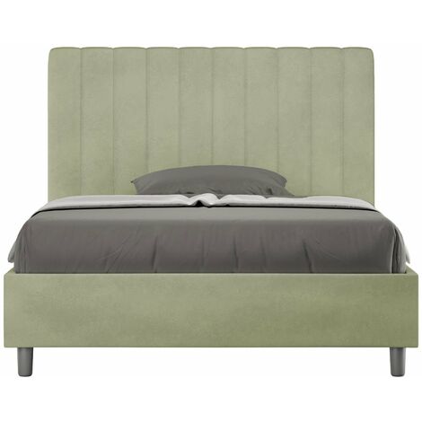 Letto 1 Piazza e Mezzo 120x210 cm con Rete e Contenitore Agueda Tè verde