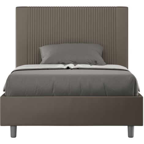 Letto 1 Piazza e Mezzo 120x210 cm con Rete Goya Cappuccino