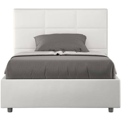 Letto 1 Piazza e Mezzo 120x210 cm con Rete Mika Bianco