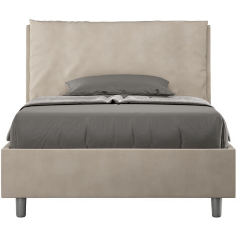 Letto 1 Piazza E Mezzo 120x210 cm Senza Rete Imbottito in Microfibra Antea Large Sabbia
