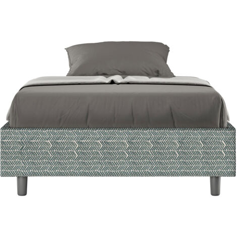 Letto 1 Piazza e Mezzo Sommier 120x190 cm con Rete Azelia Aragona 7 Azzurro