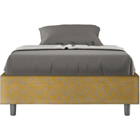 Letto 1 Piazza e Mezzo Sommier 120x190 cm con Rete Azelia Era 06 Giallo