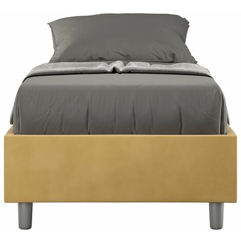 Letto 1 Piazza e Mezzo Sommier 120x190 cm con Rete Azelia Ocra