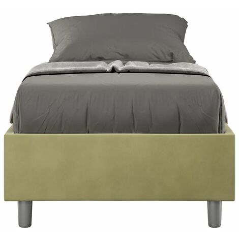 Letto 1 Piazza e Mezzo Sommier 120x190 cm con Rete Azelia Tè Verde