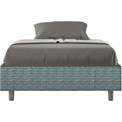Letto 1 Piazza e Mezzo Sommier 120x190 cm Senza Rete Azelia Aragona 8 Blu