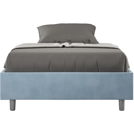 Letto 1 Piazza e Mezzo Sommier 120x190 cm Senza Rete Azelia Azzurro