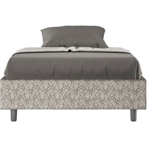 Letto 1 Piazza e Mezzo Sommier 120x190 cm Senza Rete Azelia Era 02 Grigio