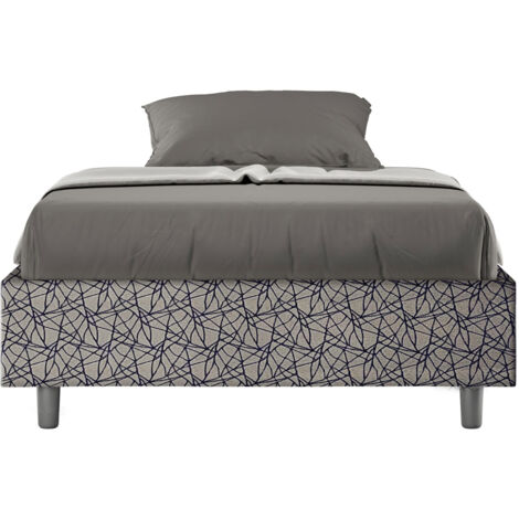 Letto 1 Piazza e Mezzo Sommier 120x190 cm Senza Rete Azelia Era 09 Blu
