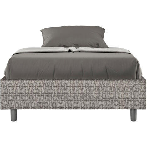 Letto 1 Piazza e Mezzo Sommier 120x190 cm Senza Rete Azelia Labirinto 02 Grigio