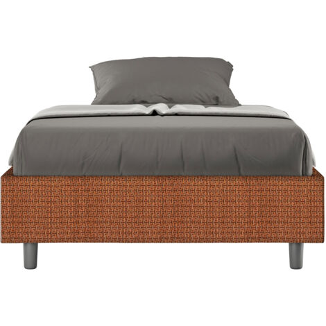 Letto 1 Piazza e Mezzo Sommier 120x190 cm Senza Rete Azelia Labirinto 04 Arancione