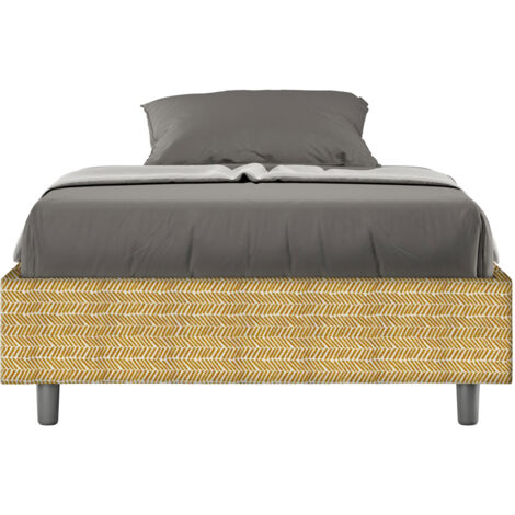 Letto 1 Piazza e Mezzo Sommier 120x200 cm Senza Rete Azelia Aragona 3 Giallo