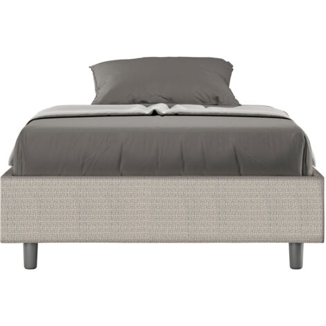 Letto 1 Piazza e Mezzo Sommier 120x200 cm Senza Rete Azelia Labirinto 01 Bianco