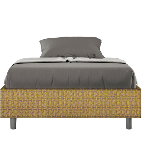 Letto 1 Piazza e Mezzo Sommier 120x200 cm Senza Rete Azelia Labirinto 06 Giallo