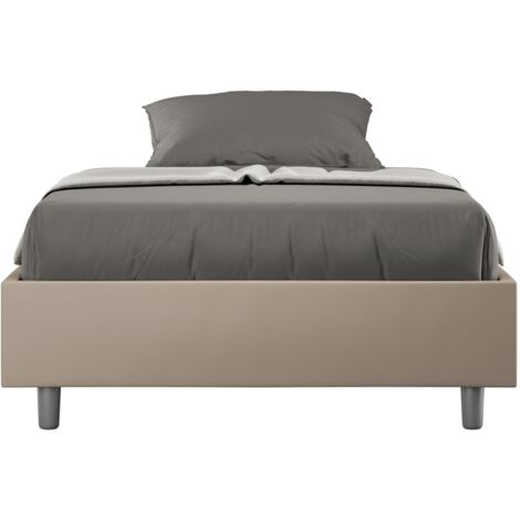 Letto 1 Piazza e Mezzo Sommier 120x200 cm Senza Rete Azelia Tortora