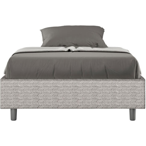 Letto 1 Piazza e Mezzo Sommier 120x210 cm Senza Rete Azelia Aragona 1 Bianco